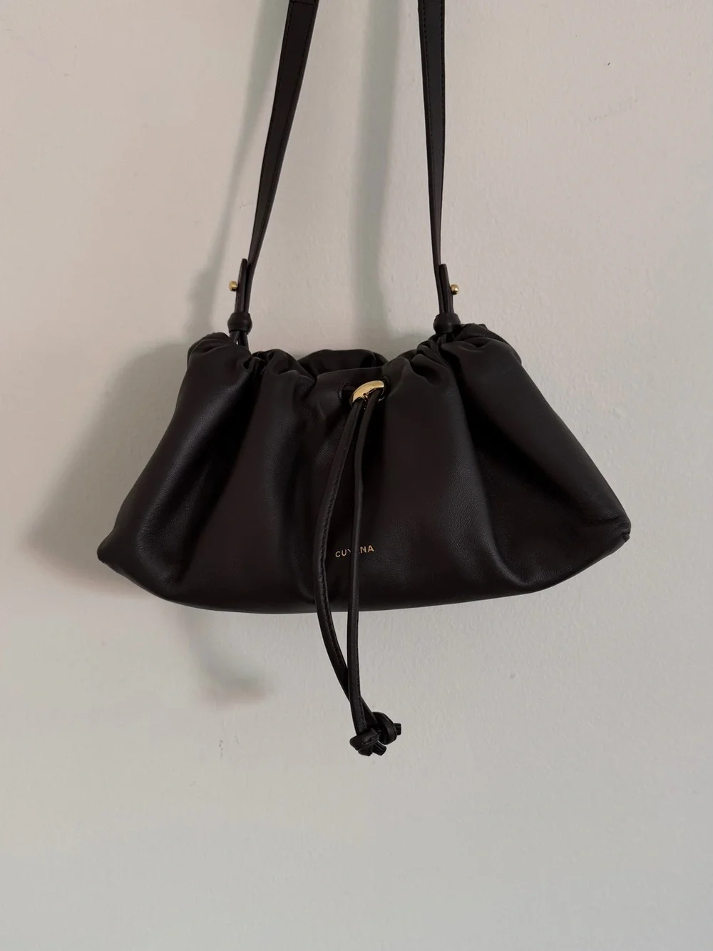 Cuyana Drawstring Brown Leather Bag - mini dia bag - Picture 13 of 15